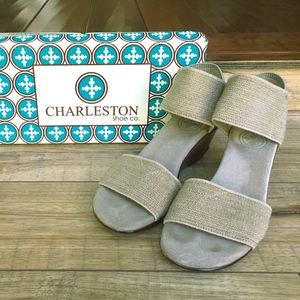 Charleston Shoe Co. Linen Wedge Sandal